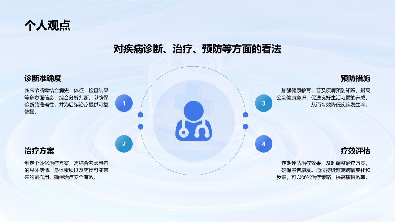 蓝色3D风临床实习病例汇报模板PPT模板
