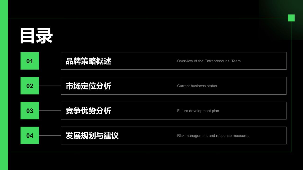 绿色简约风IT互联网商业品牌提案PPT模板