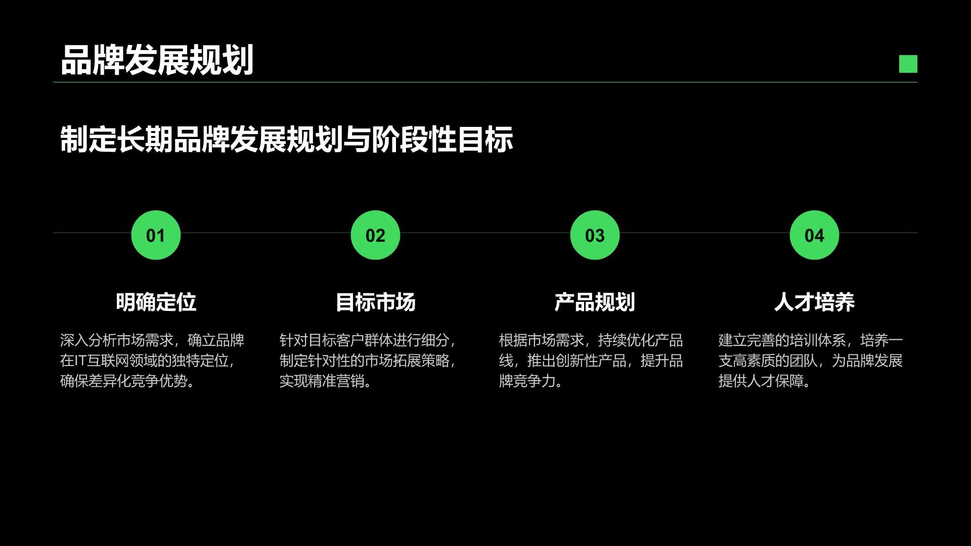 绿色简约风IT互联网商业品牌提案PPT模板