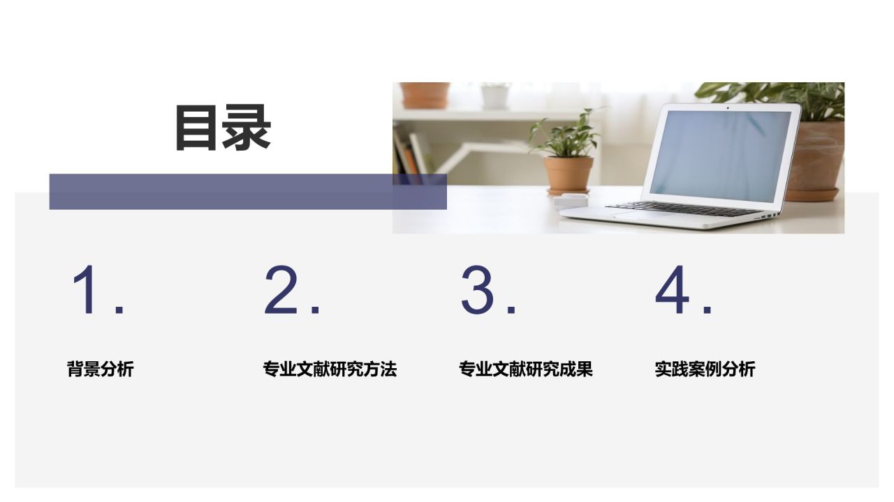 蓝色商务风专业文献研究汇报PPT模板
