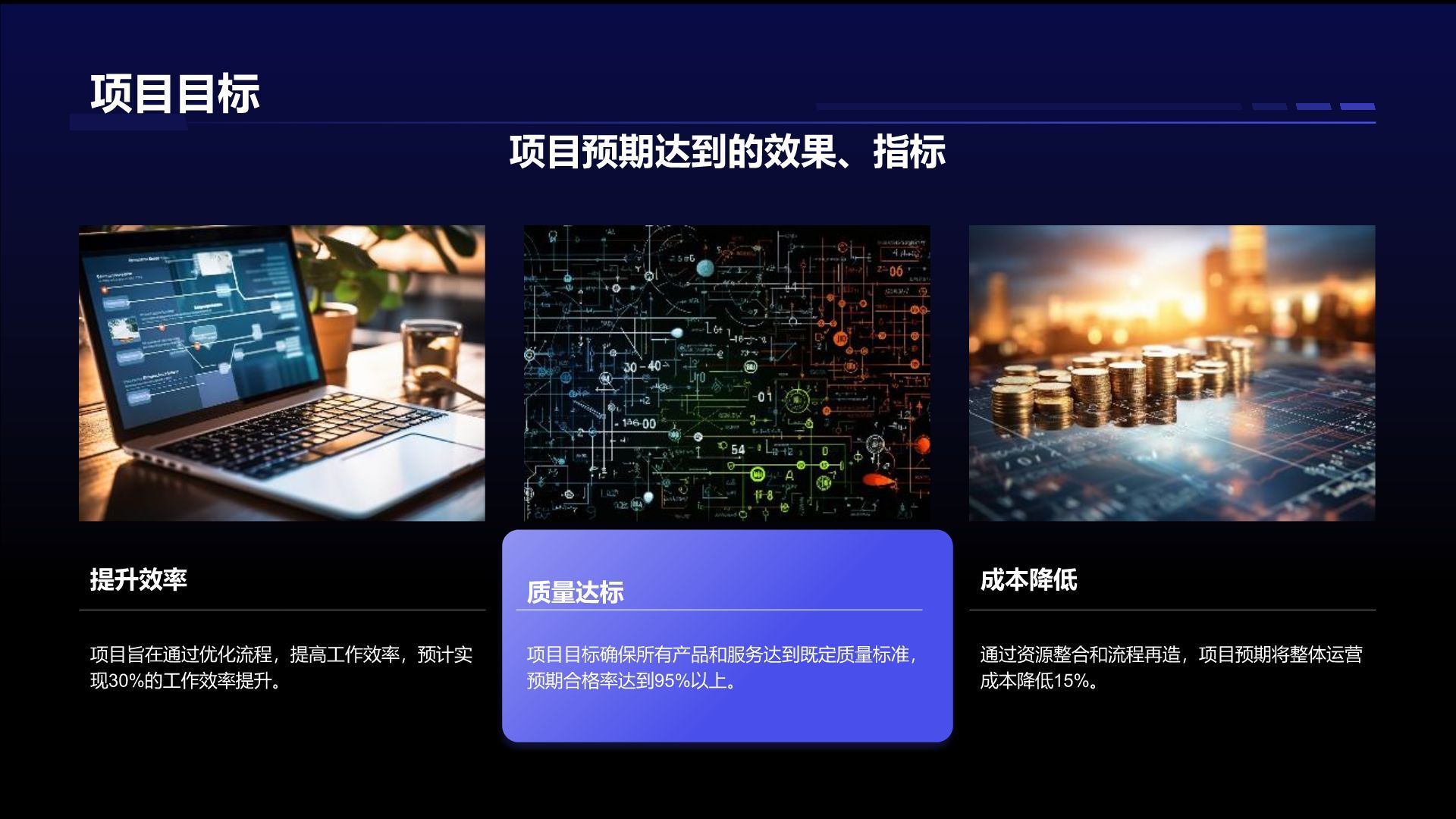 蓝色科技风项目总结汇报模板PPT模板