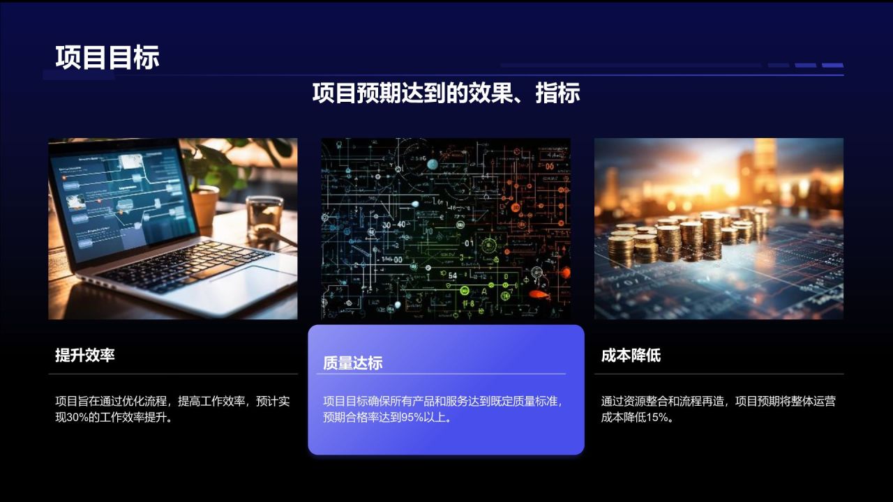 蓝色科技风项目总结汇报模板PPT模板