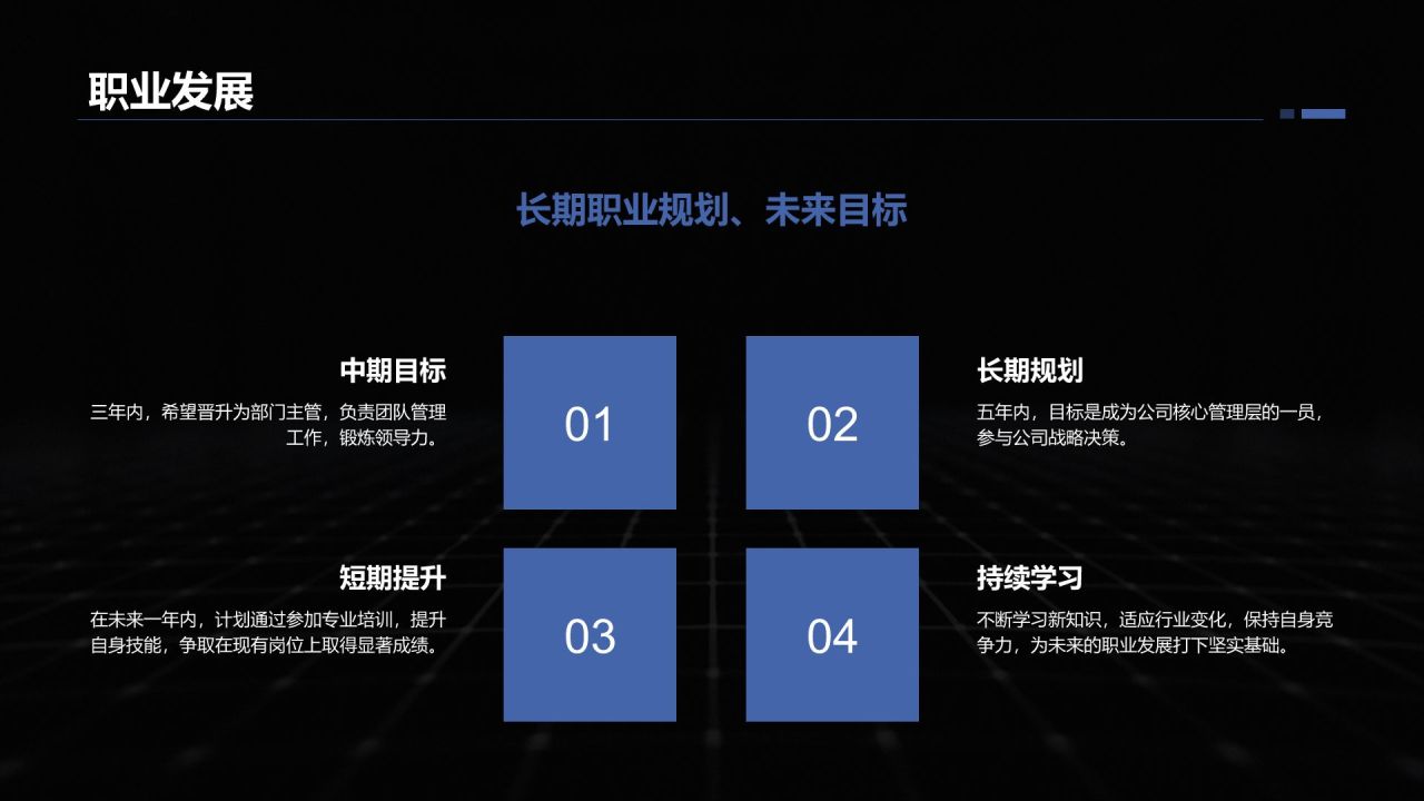 蓝色商务风转正述职报告通用模板PPT模板