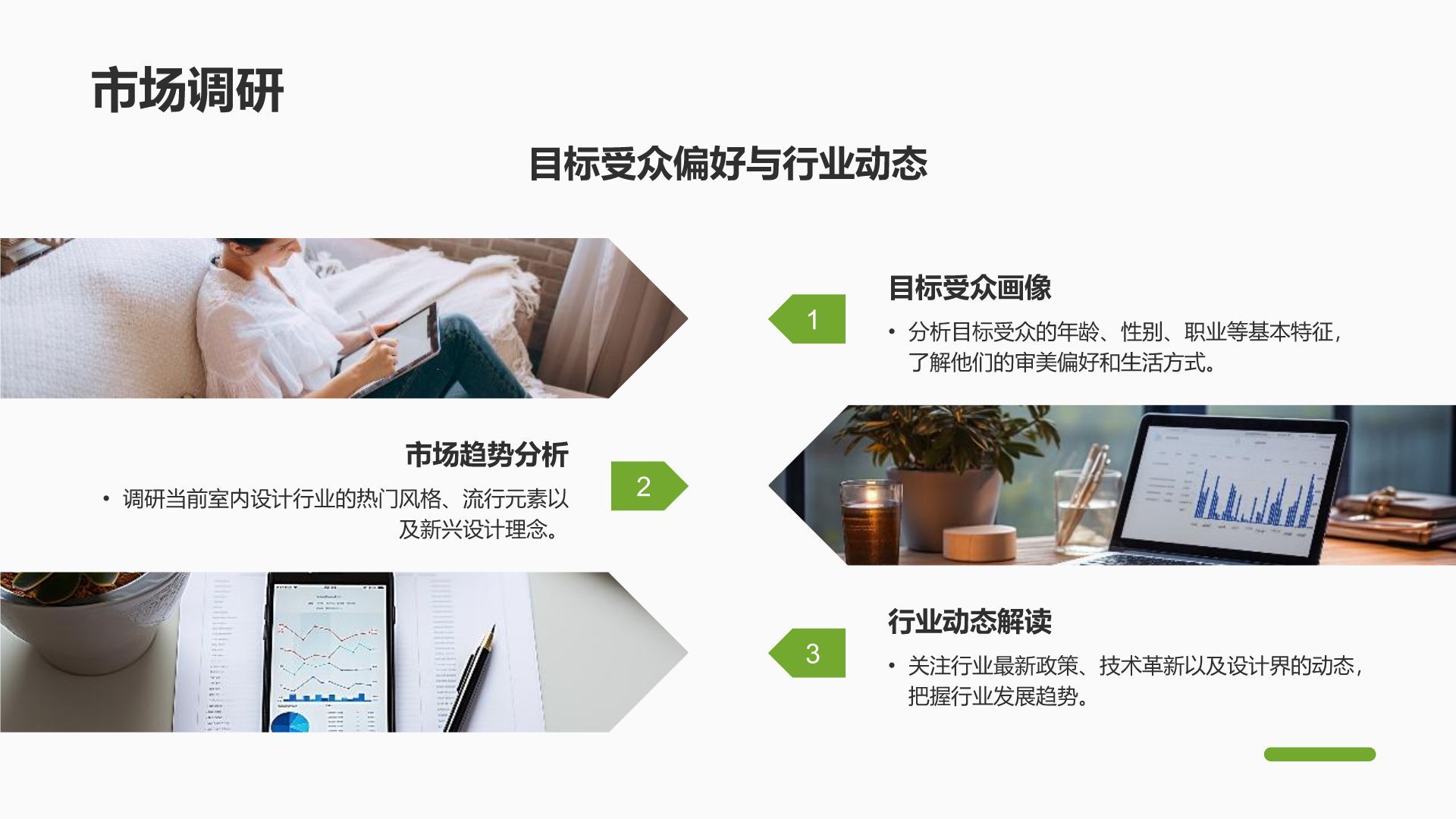 绿色商务风室内设计灵感与提案PPT模板