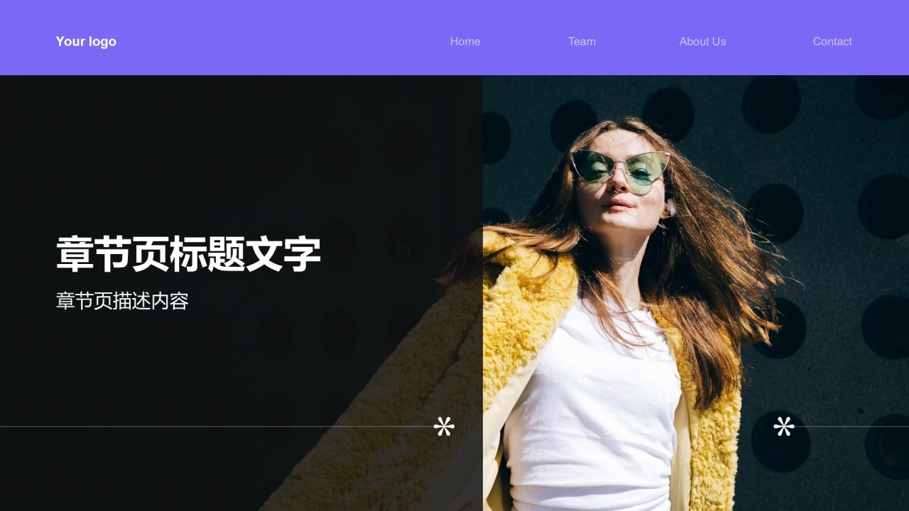 紫色时尚/奢华时尚服装画册PPT主题