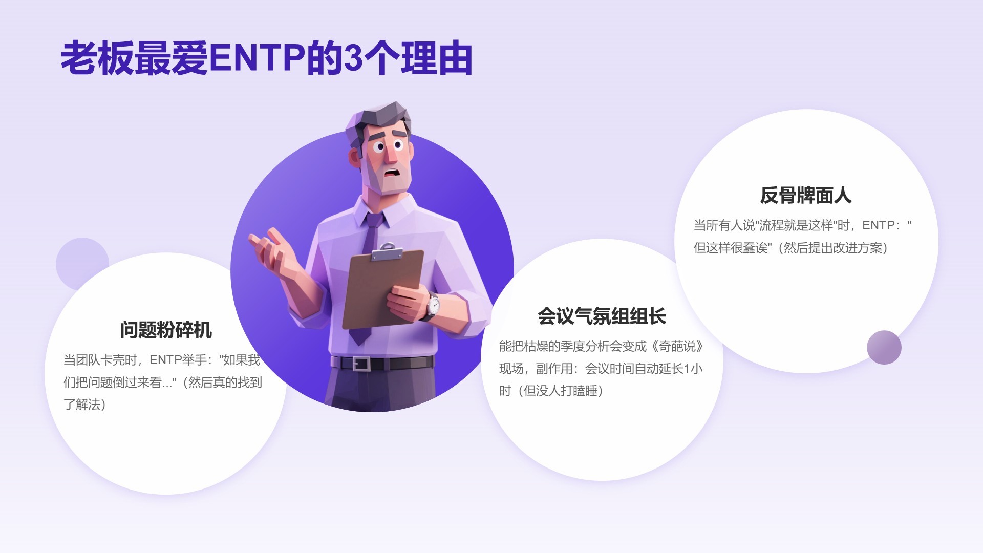 蓝色插画风ENTP人格介绍PPT模板