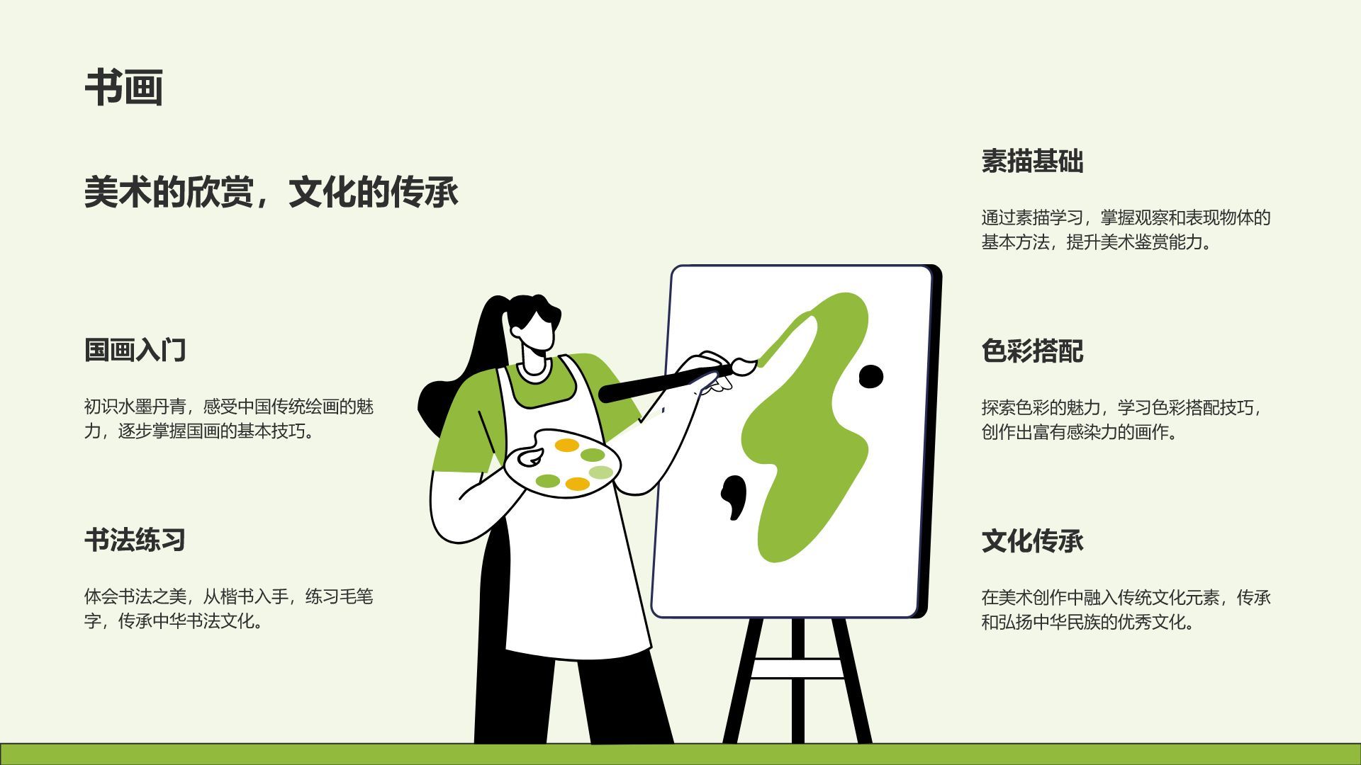 绿色插画风新生自我介绍PPT模板