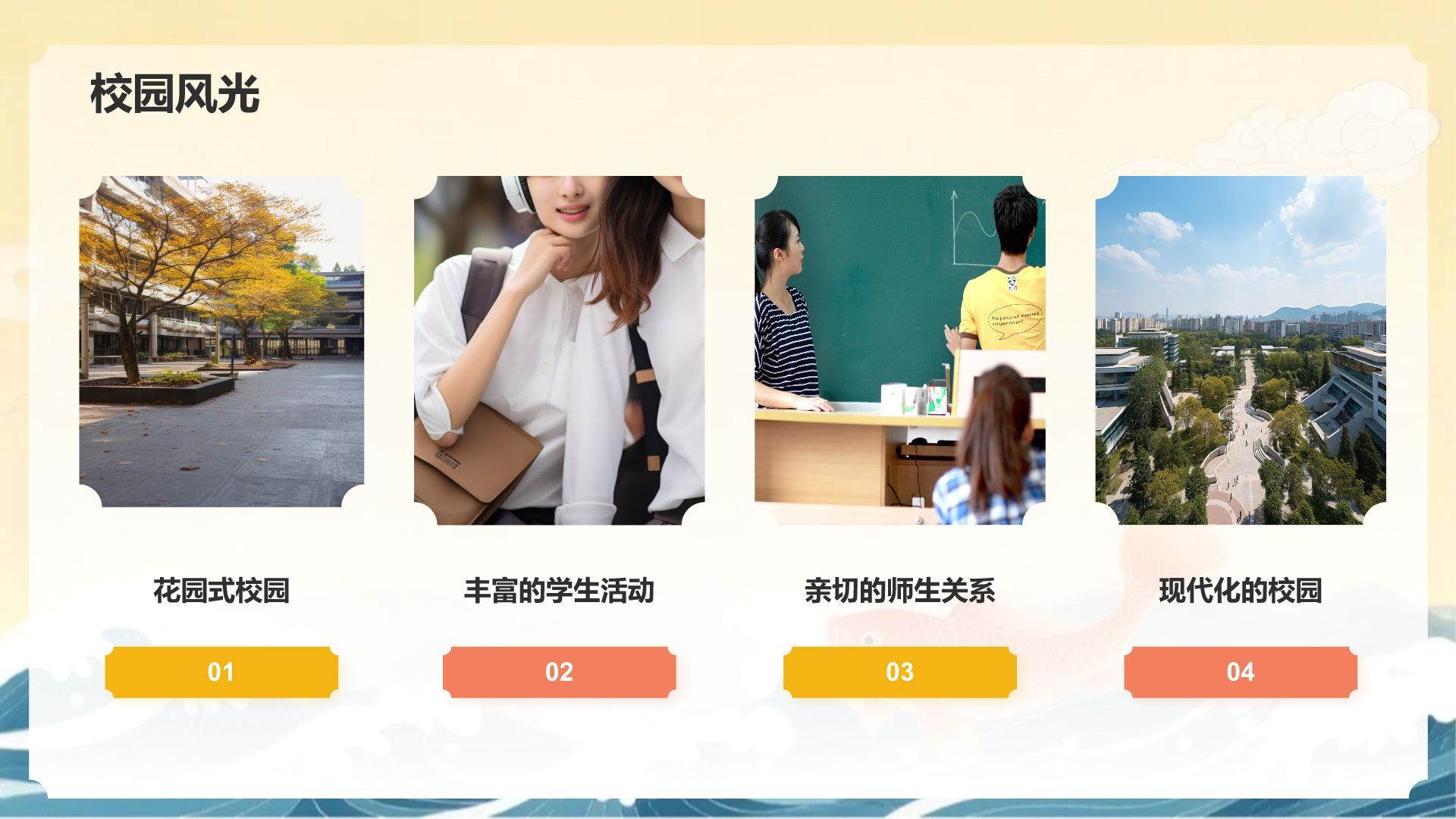 橙色复古风升学宴通用模板PPT模板