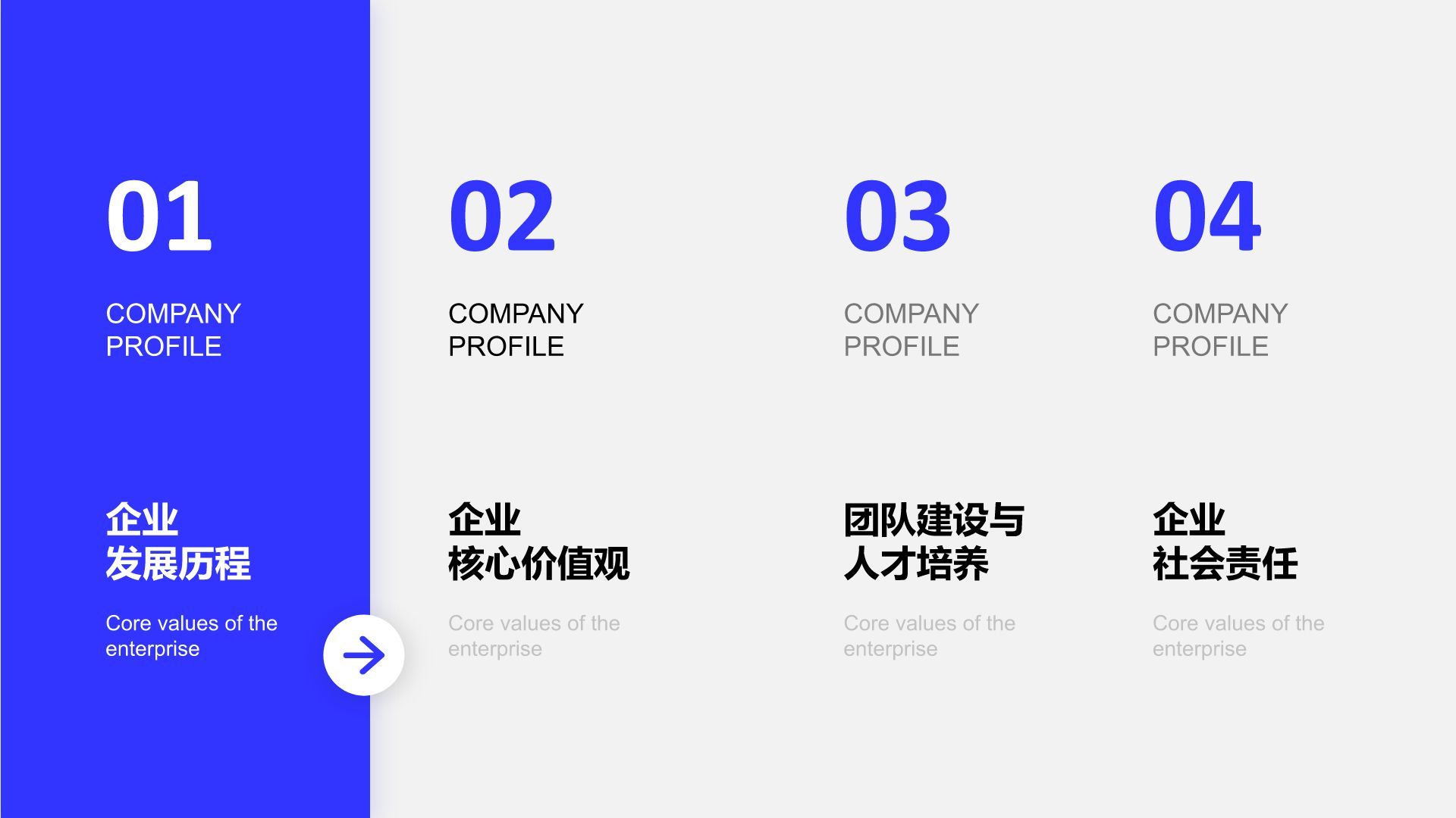 蓝色商务风企业服务与介绍PPT模板