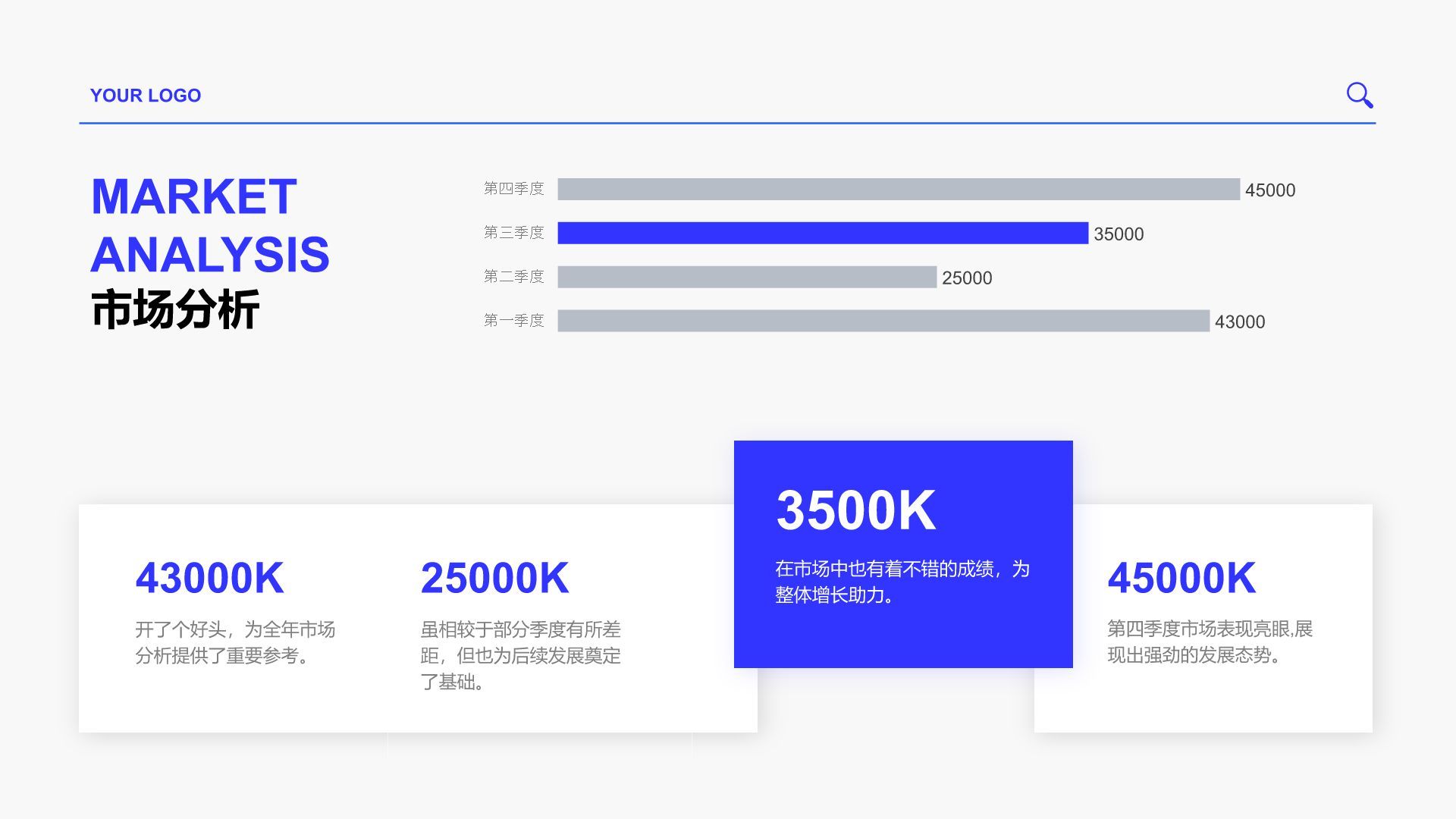 蓝色商务风企业服务与介绍PPT模板
