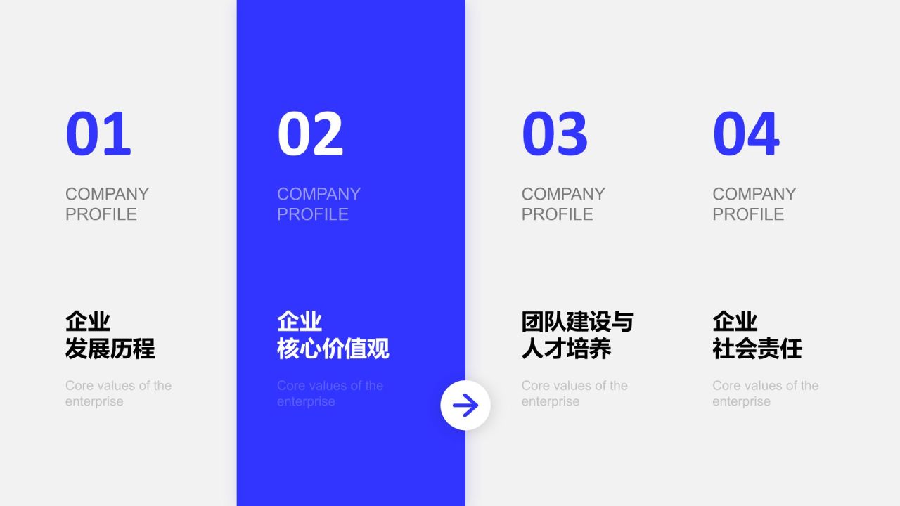 蓝色商务风企业服务与介绍PPT模板