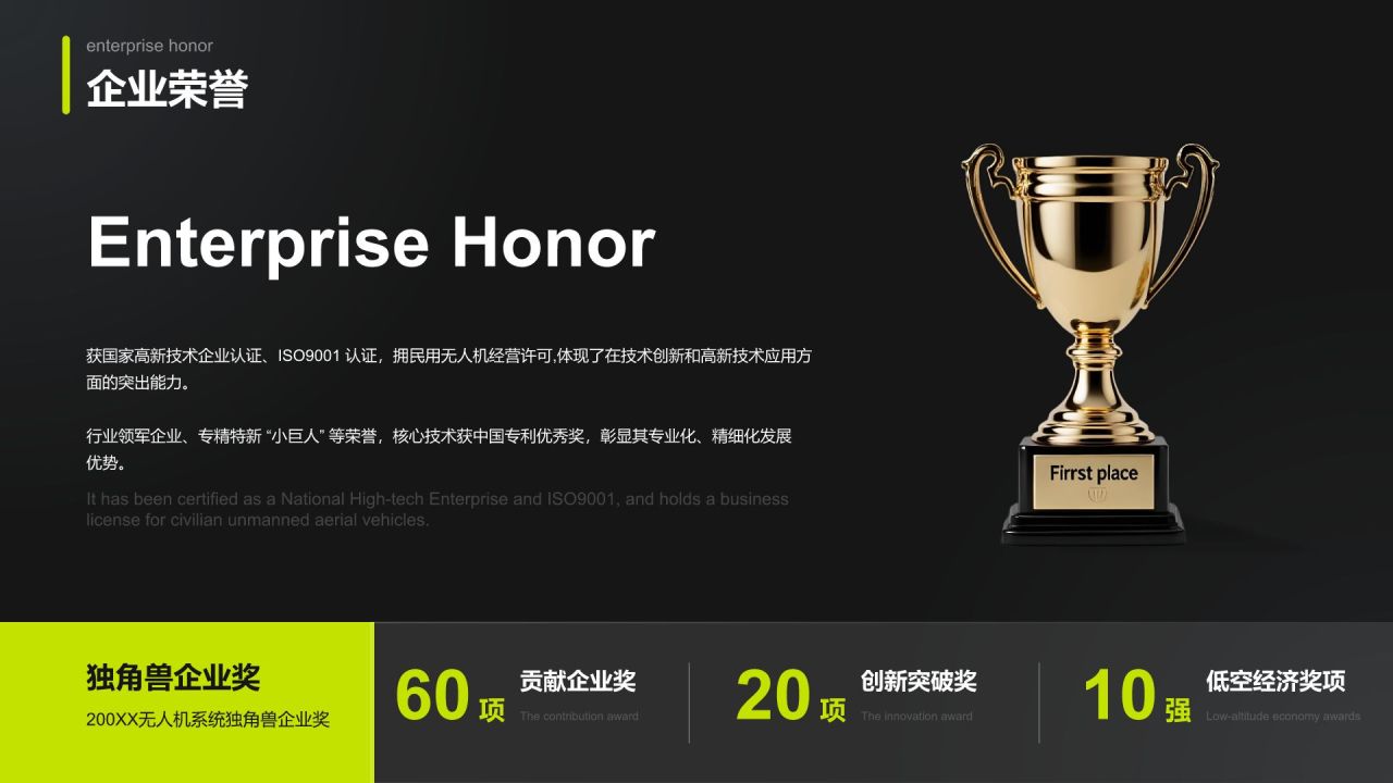 黄色商务风无人机商业计划书PPT模板
