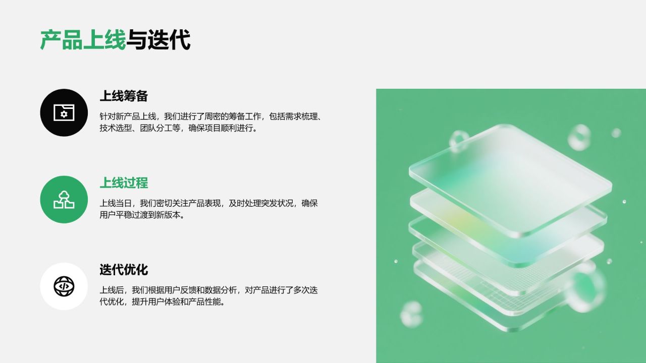 绿色扁平风产品经理年度述职与项目复盘PPT模板