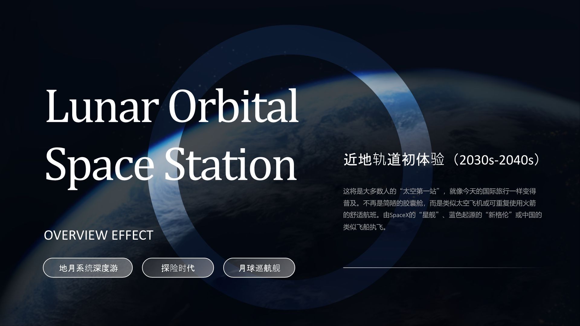 蓝色科技风太空漫游活动策划PPT模板