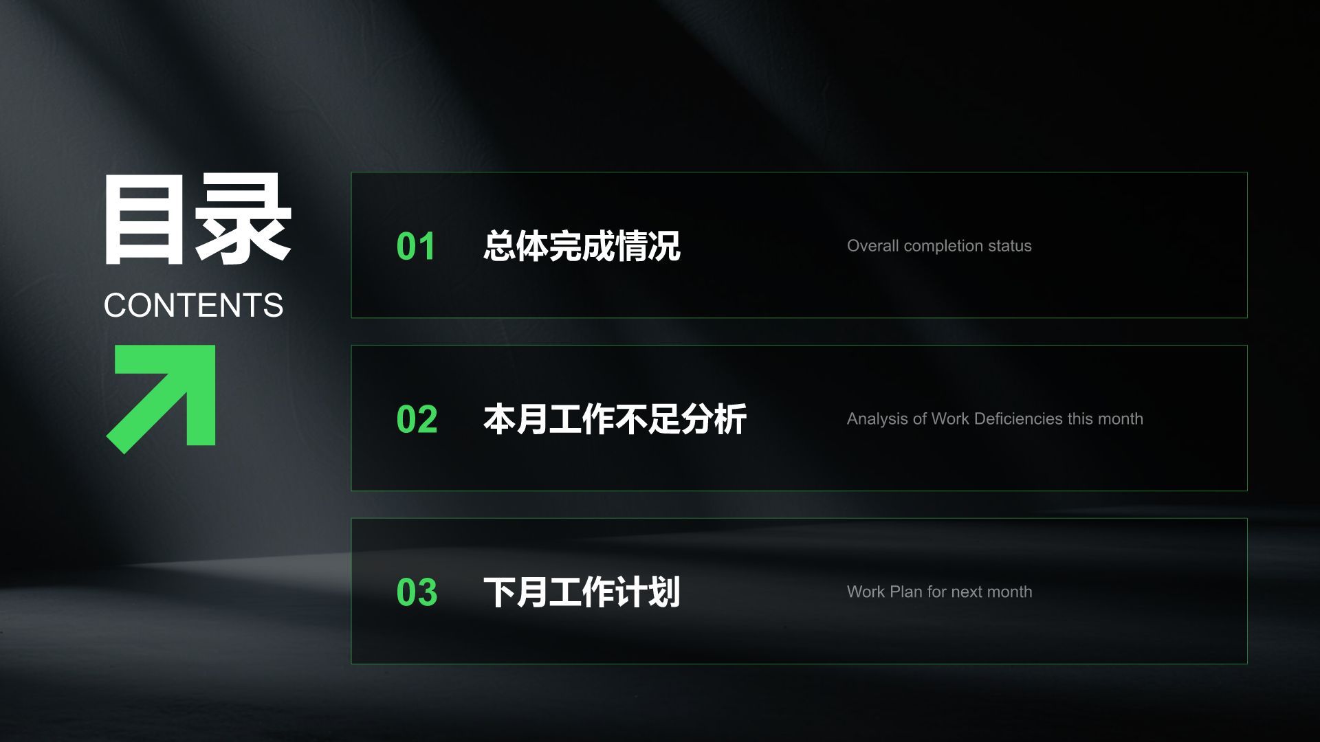 绿色扁平风月度工作计划PPT模板