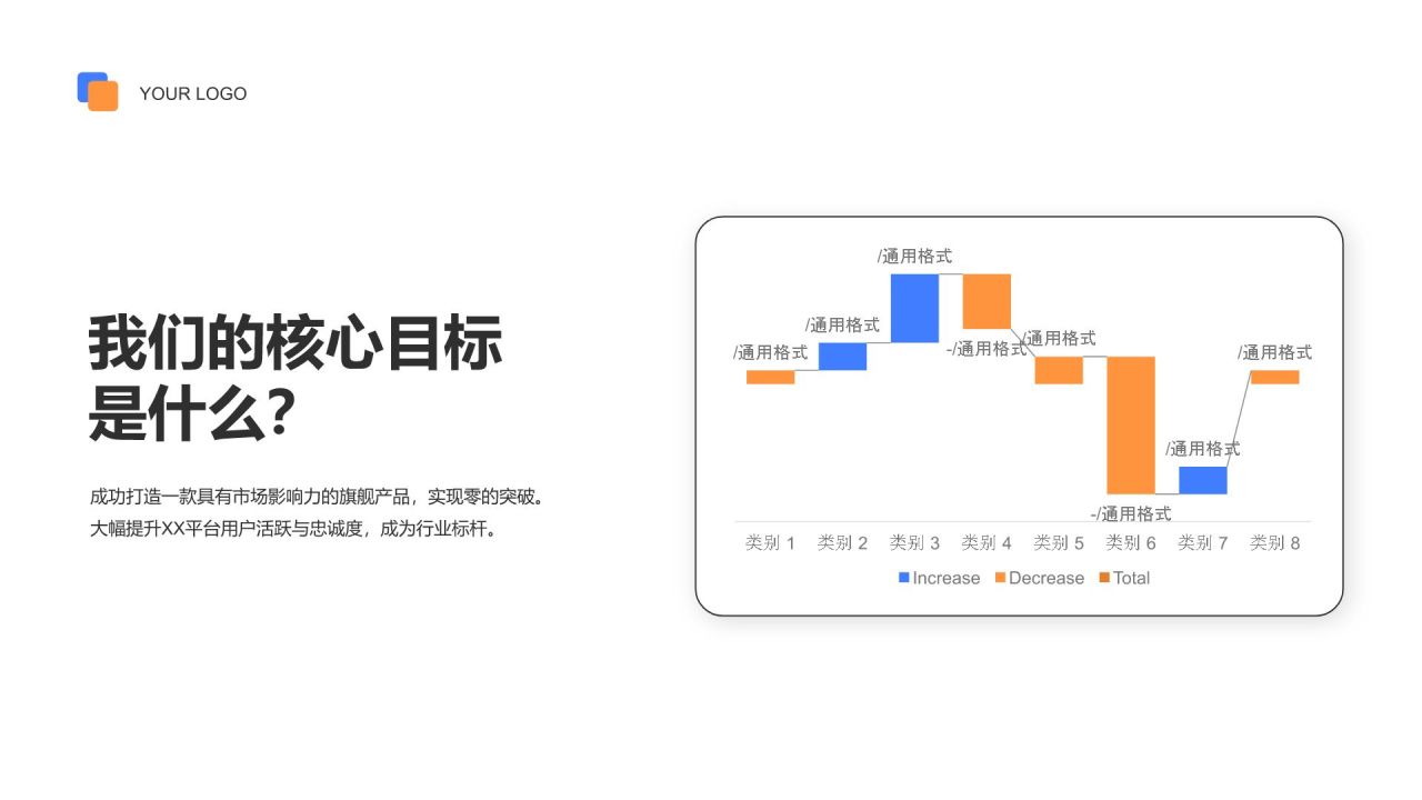 蓝色简约风OKR目标进度汇报PPT模板