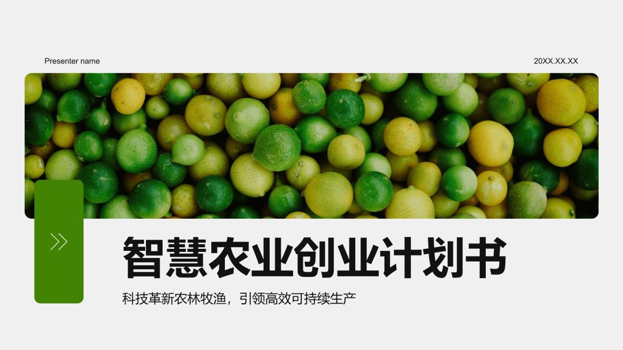 绿色商务风智慧农业创业计划书 PPT模板