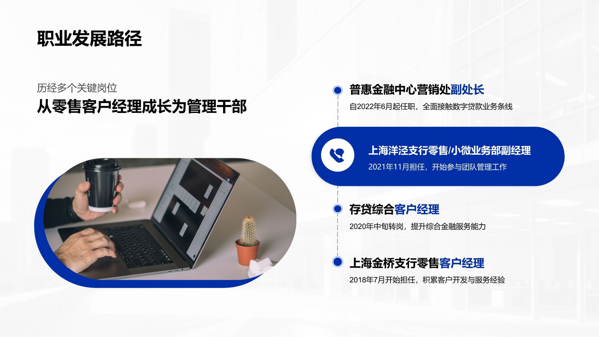 蓝色商务风竞聘报告营销处岗位PPT模板