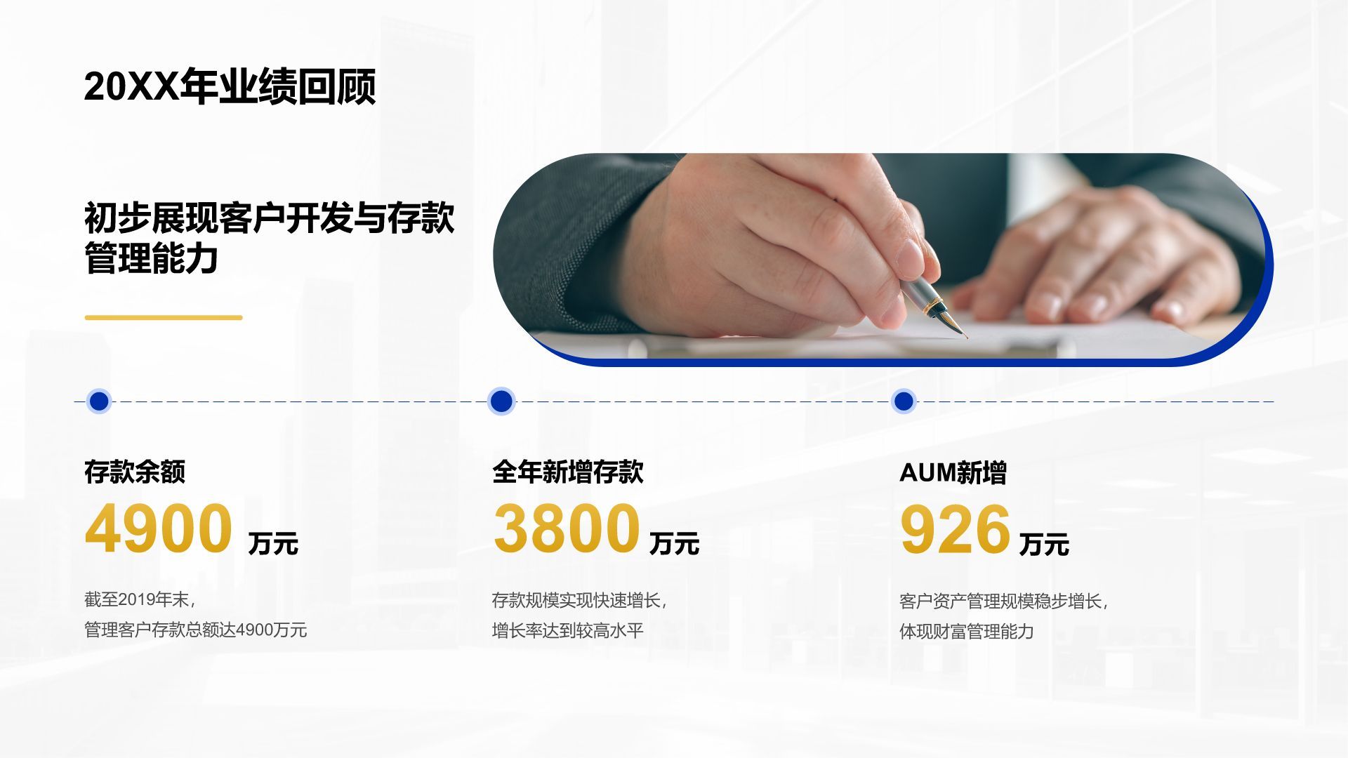 蓝色商务风竞聘报告营销处岗位PPT模板