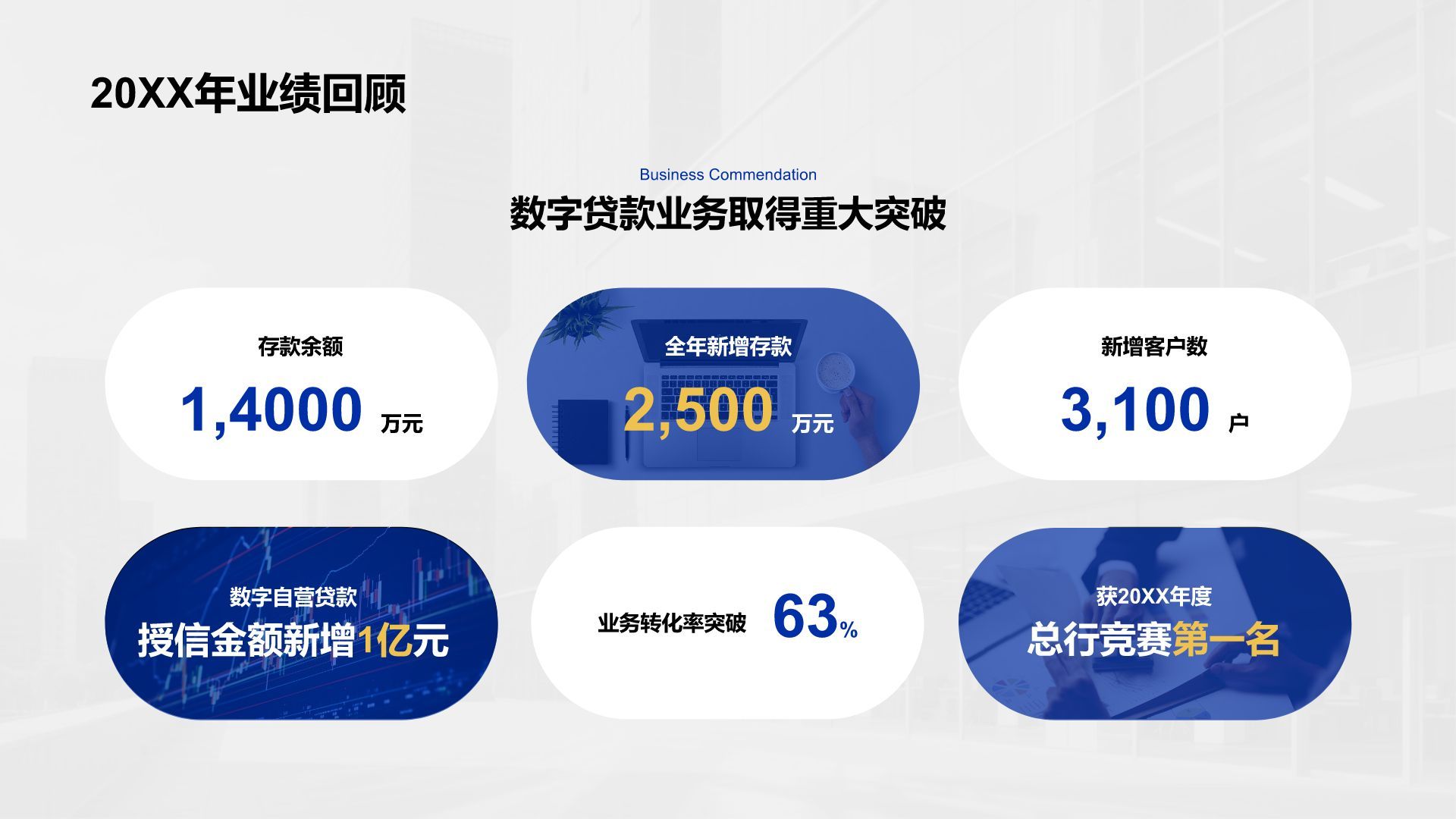 蓝色商务风竞聘报告营销处岗位PPT模板