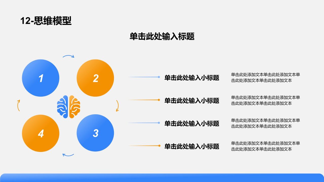 蓝色简约风思维模型PPT模板
