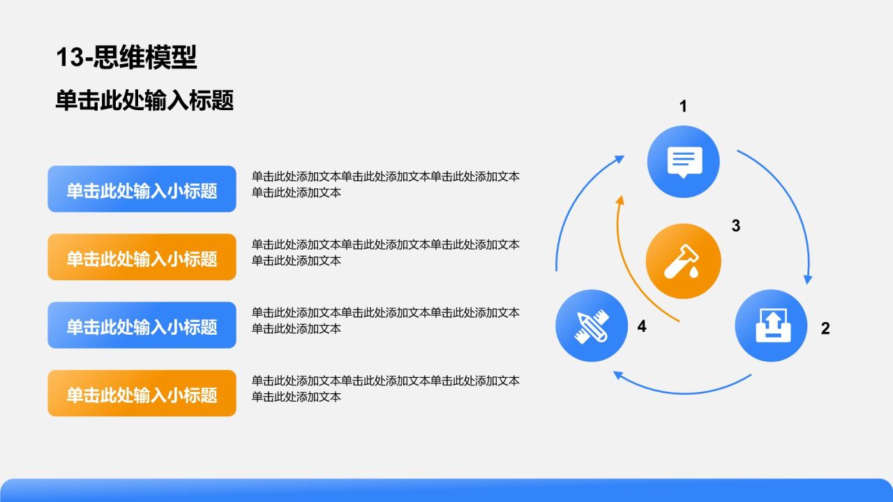 蓝色简约风思维模型PPT模板