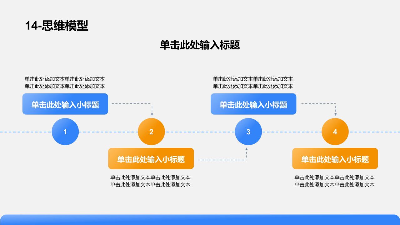 蓝色简约风思维模型PPT模板