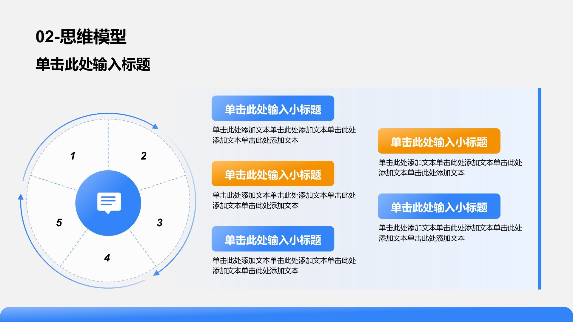 蓝色简约风思维模型PPT模板