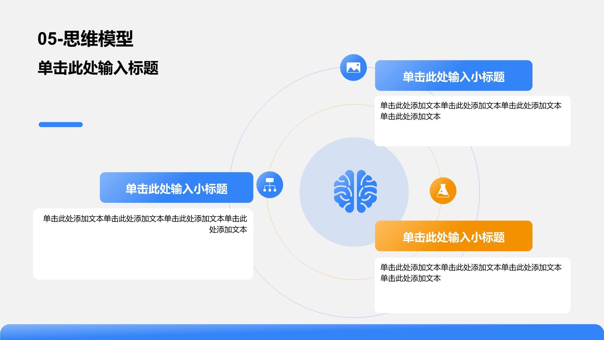 蓝色简约风思维模型PPT模板