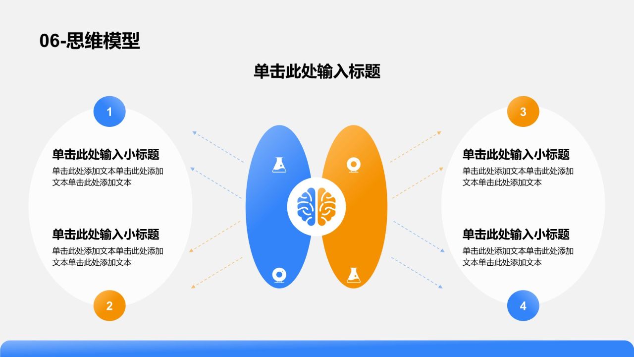 蓝色简约风思维模型PPT模板