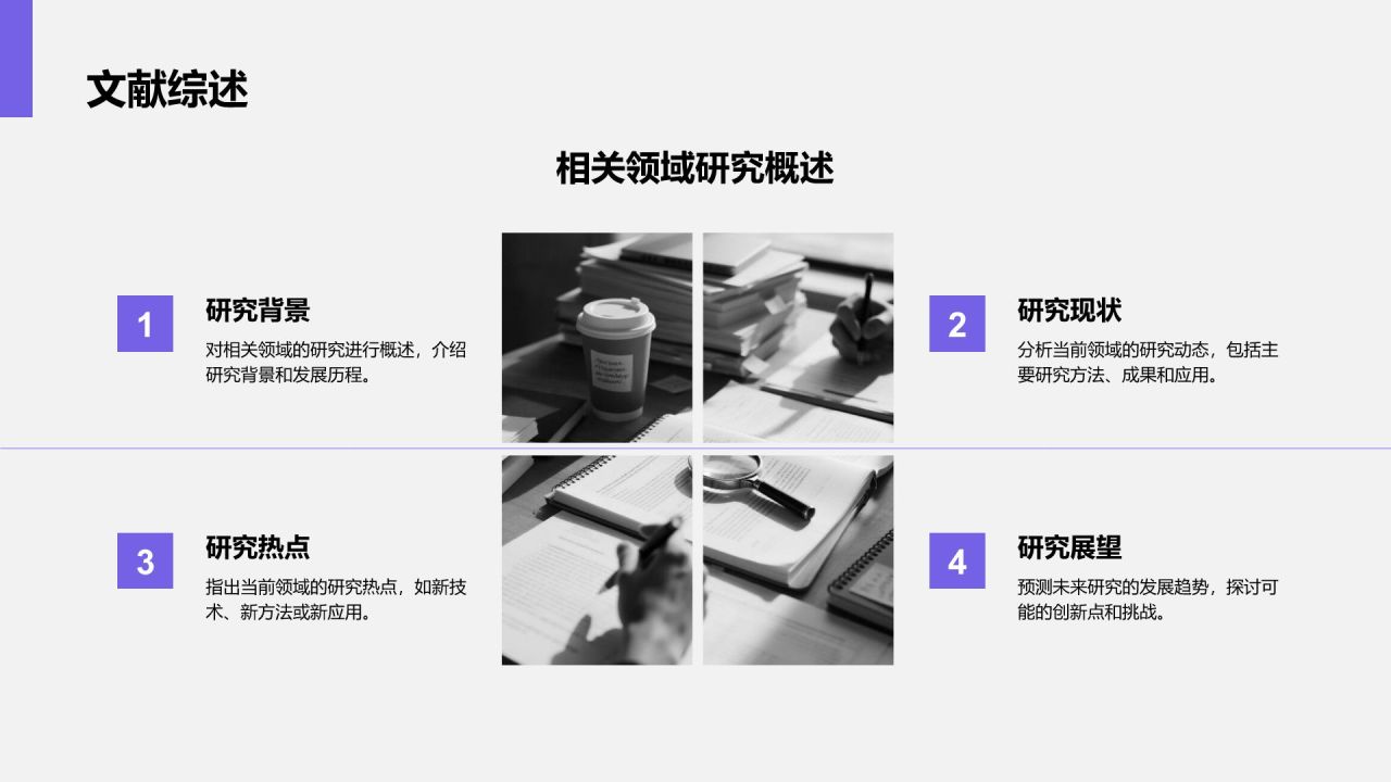 蓝色商务风文献汇报答辩专用模板PPT模板