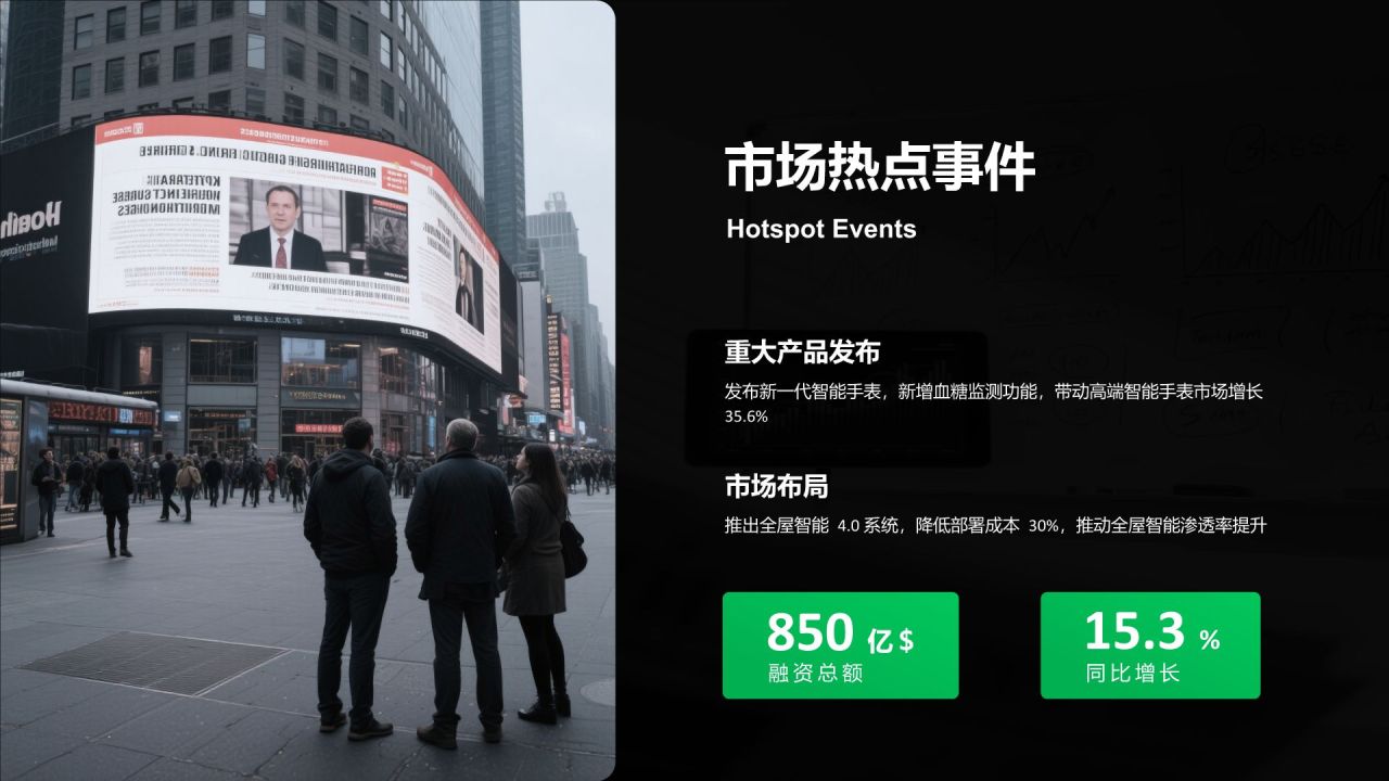 绿色商务风市场数据报告与趋势解读PPT模板