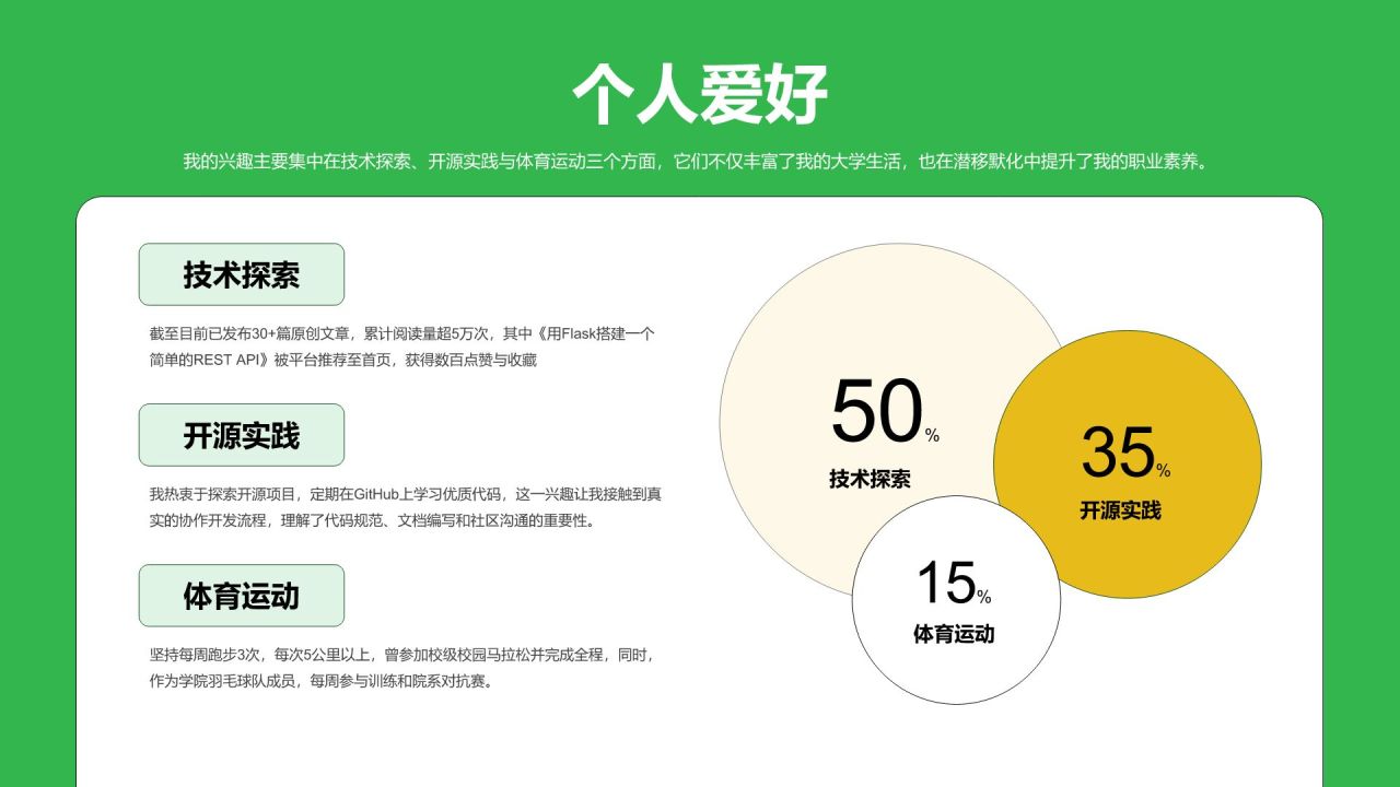 绿色扁平风秋季校园招聘求职PPT模板