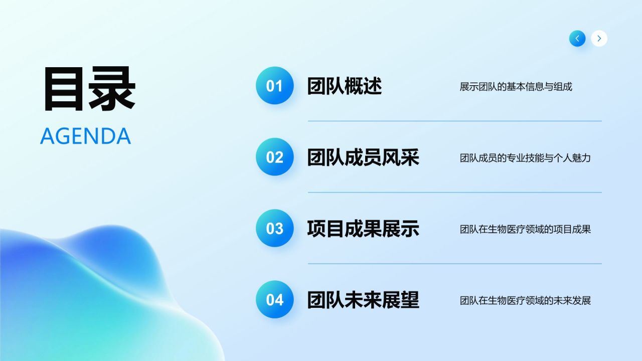 蓝色简约风医疗团队风采展示PPT模板