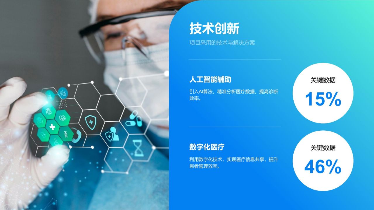 蓝色简约风医疗团队风采展示PPT模板