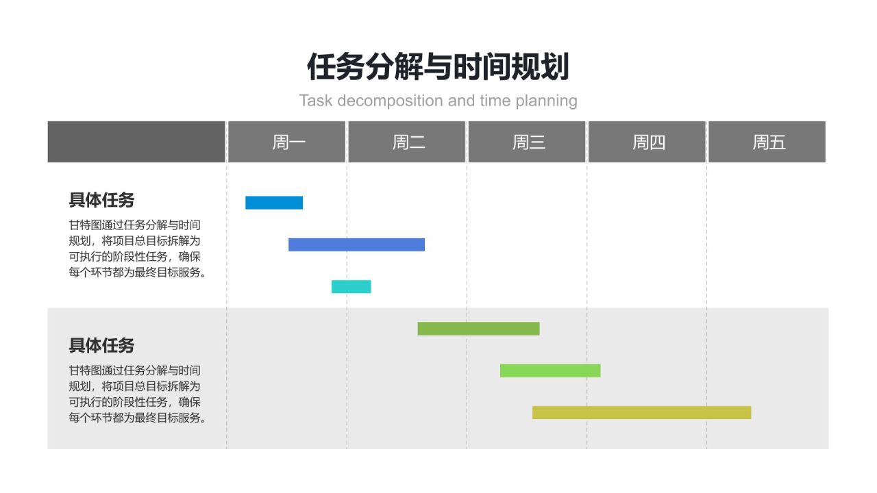 蓝色商务风甘特图 Gantt ChartPPT模板