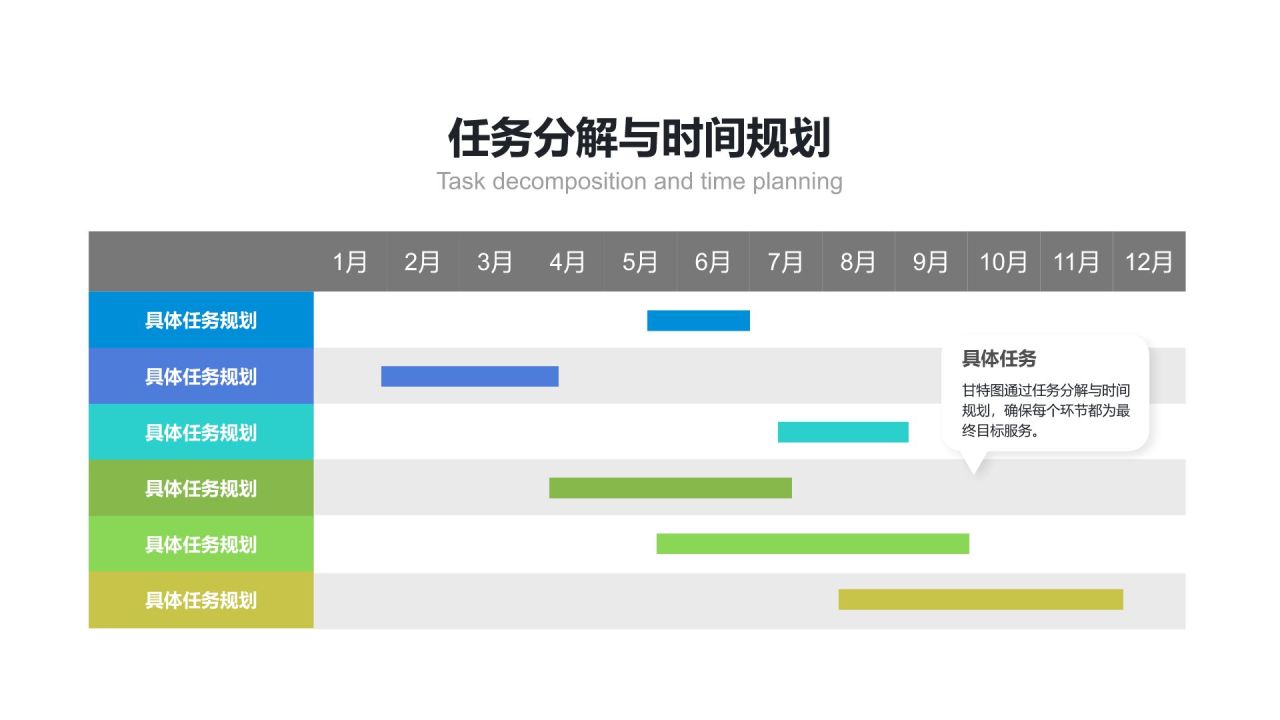 蓝色商务风甘特图 Gantt ChartPPT模板