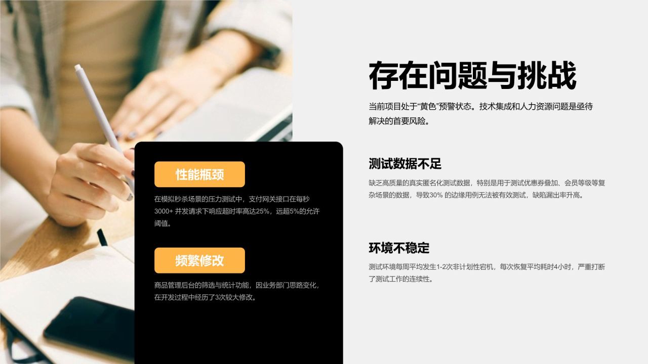 橙色简约风项目进度阶段汇报PPT模板