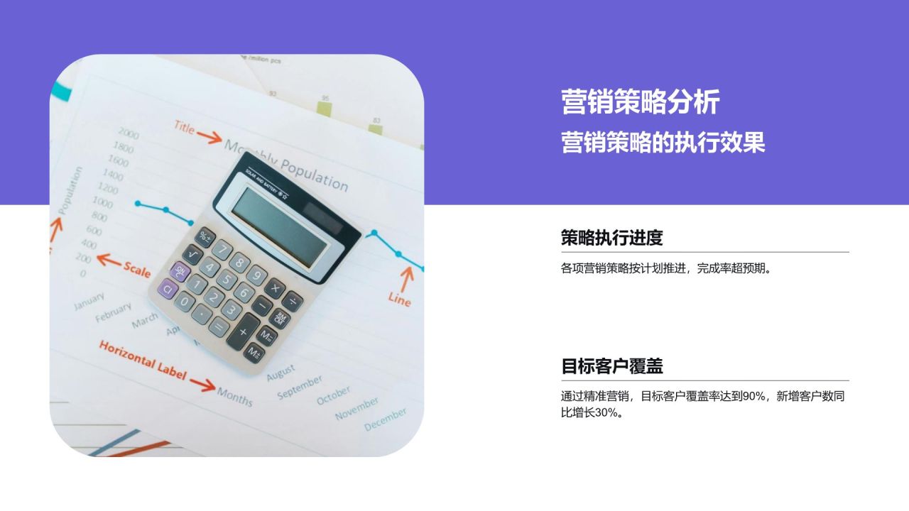 紫色简约风年中运营数据分析PPT模板