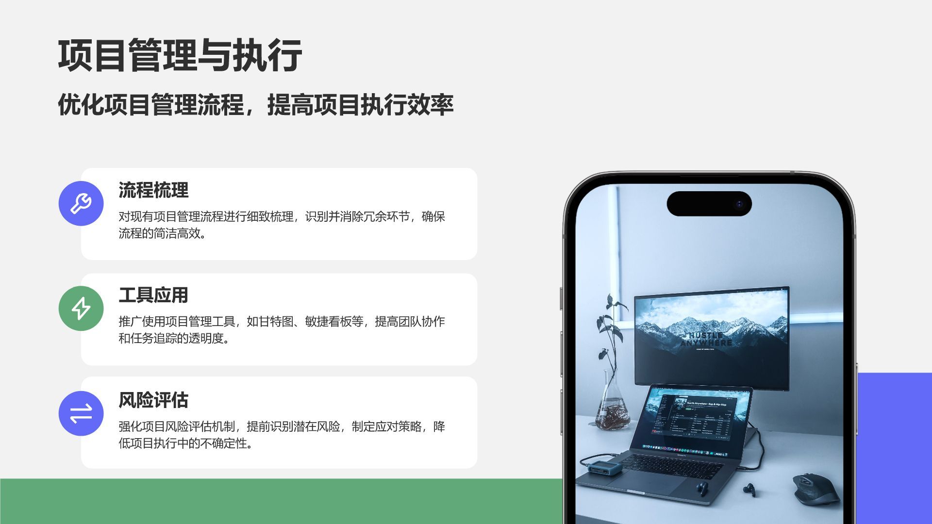 蓝色商务风年中团队绩效复盘PPT模板