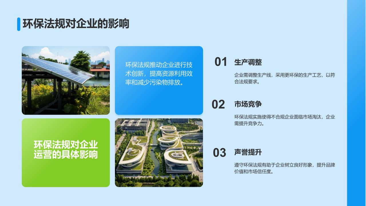 蓝色商务风企业节能环保方案介绍PPT模板