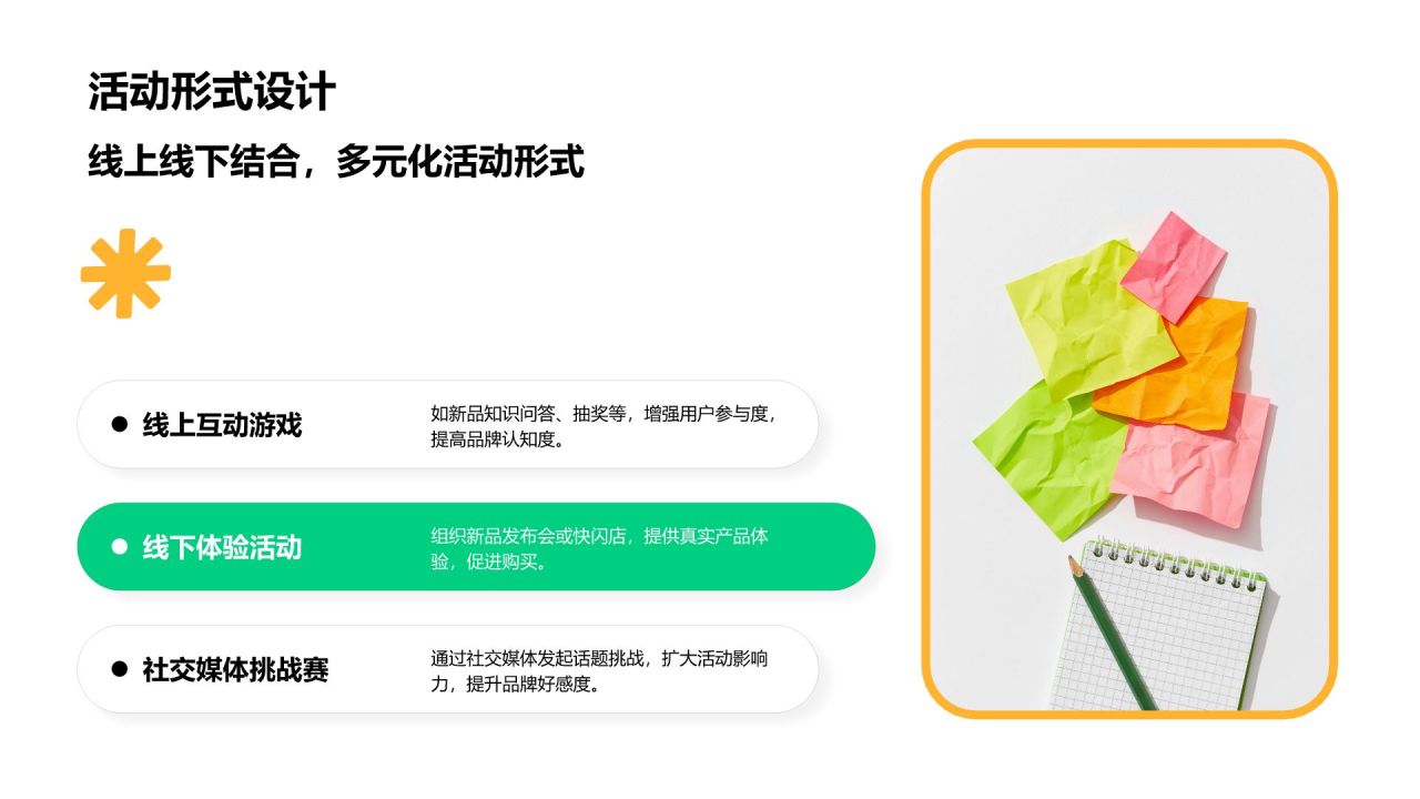 绿色商务风新品上市营销活动策划PPT模板