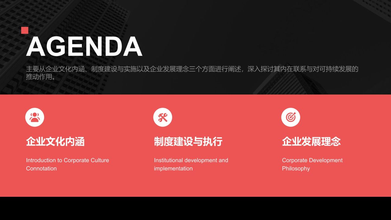 红色商务风企业文化与规章制度介绍PPT模板