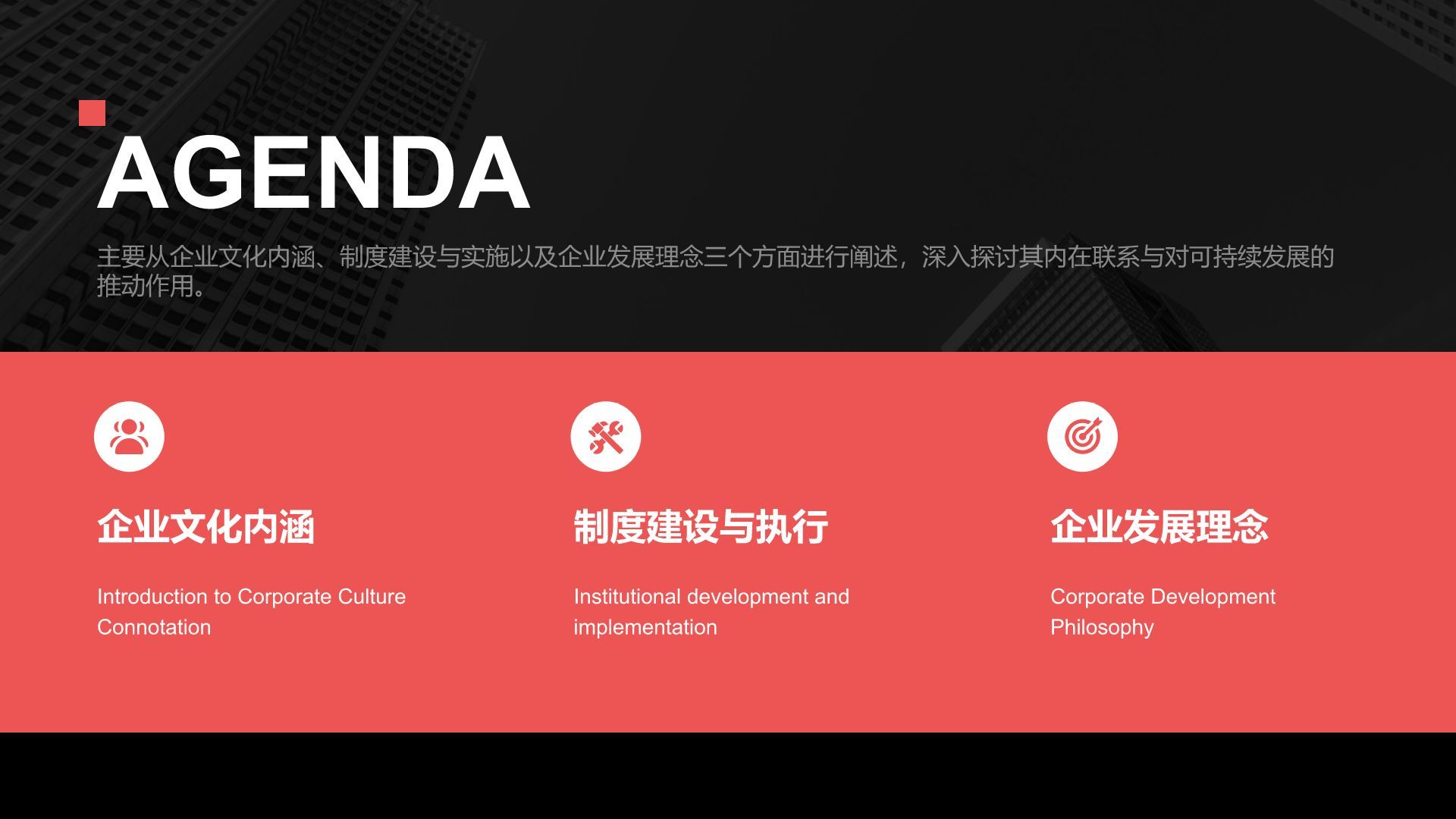 红色商务风企业文化与规章制度介绍PPT模板