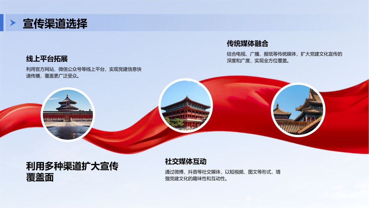 蓝色商务风党建文化宣传展示模板PPT模板