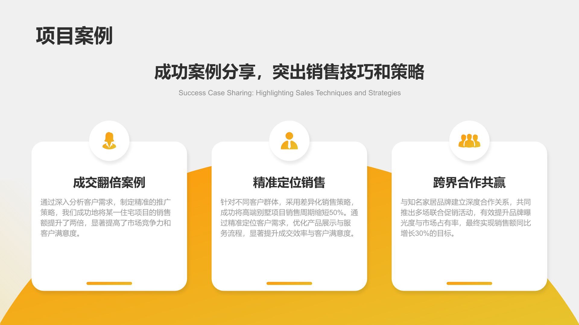 黄色商务风销售岗位求职简历PPT模板