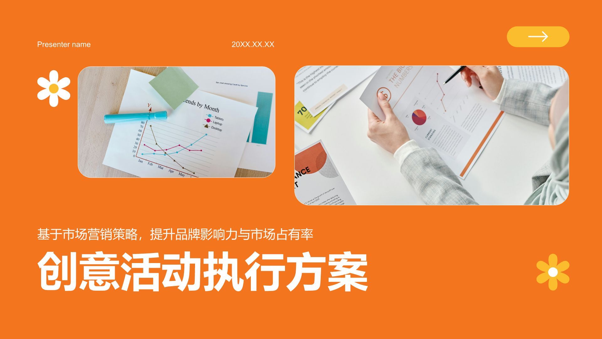 橙色商务风创意活动执行方案PPT模板