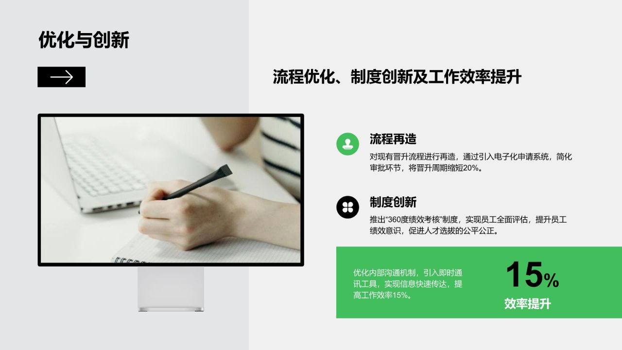 绿色商务风晋升述职工作成果展示PPT模板