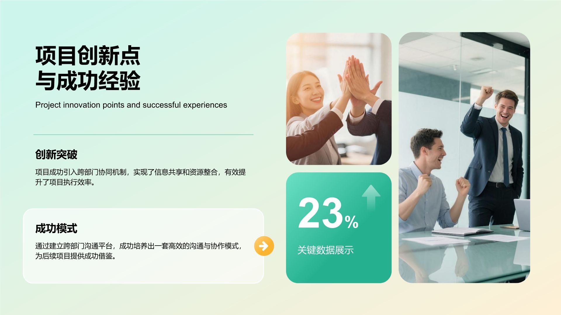 蓝色商务风跨部门协同项目汇报PPT模板