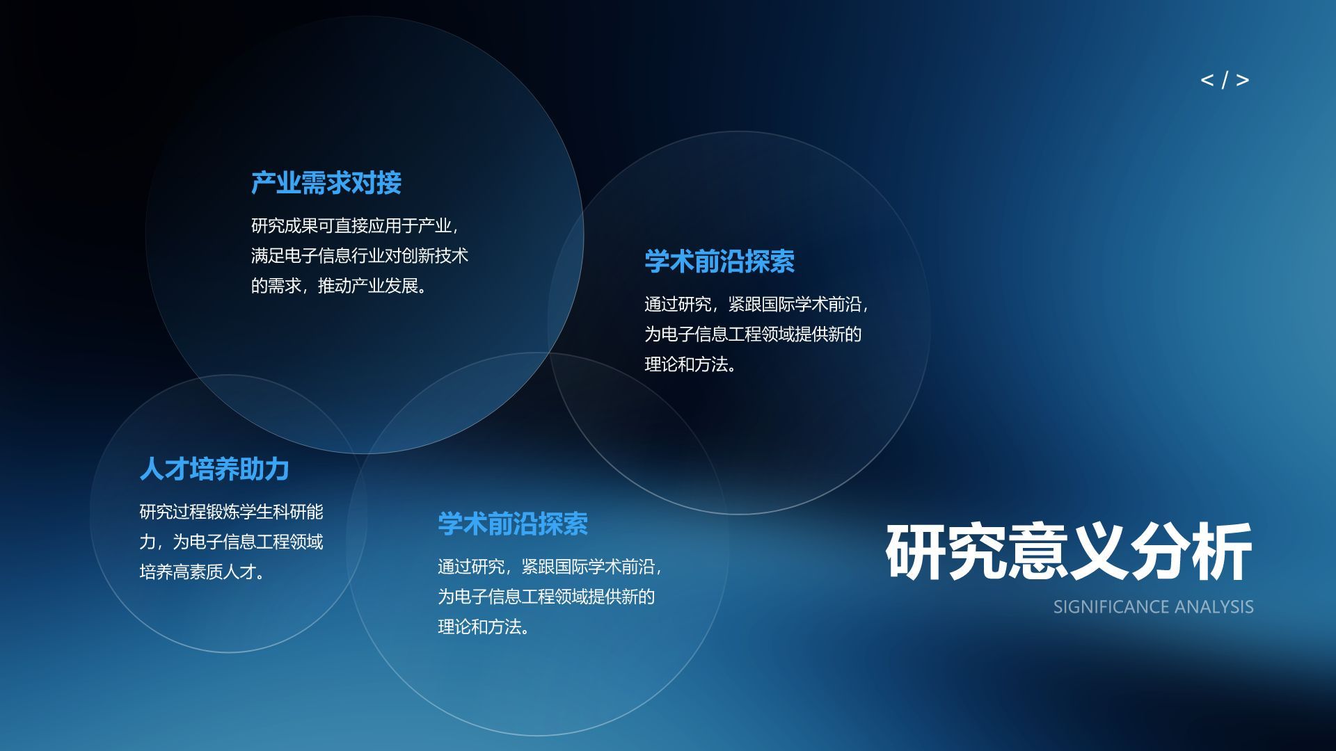 蓝色简约风电子信息工程专业开题答辩PPT模板